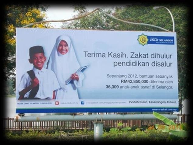 Billboard kempen Lembaga Zakat Selangor dalam profil AME