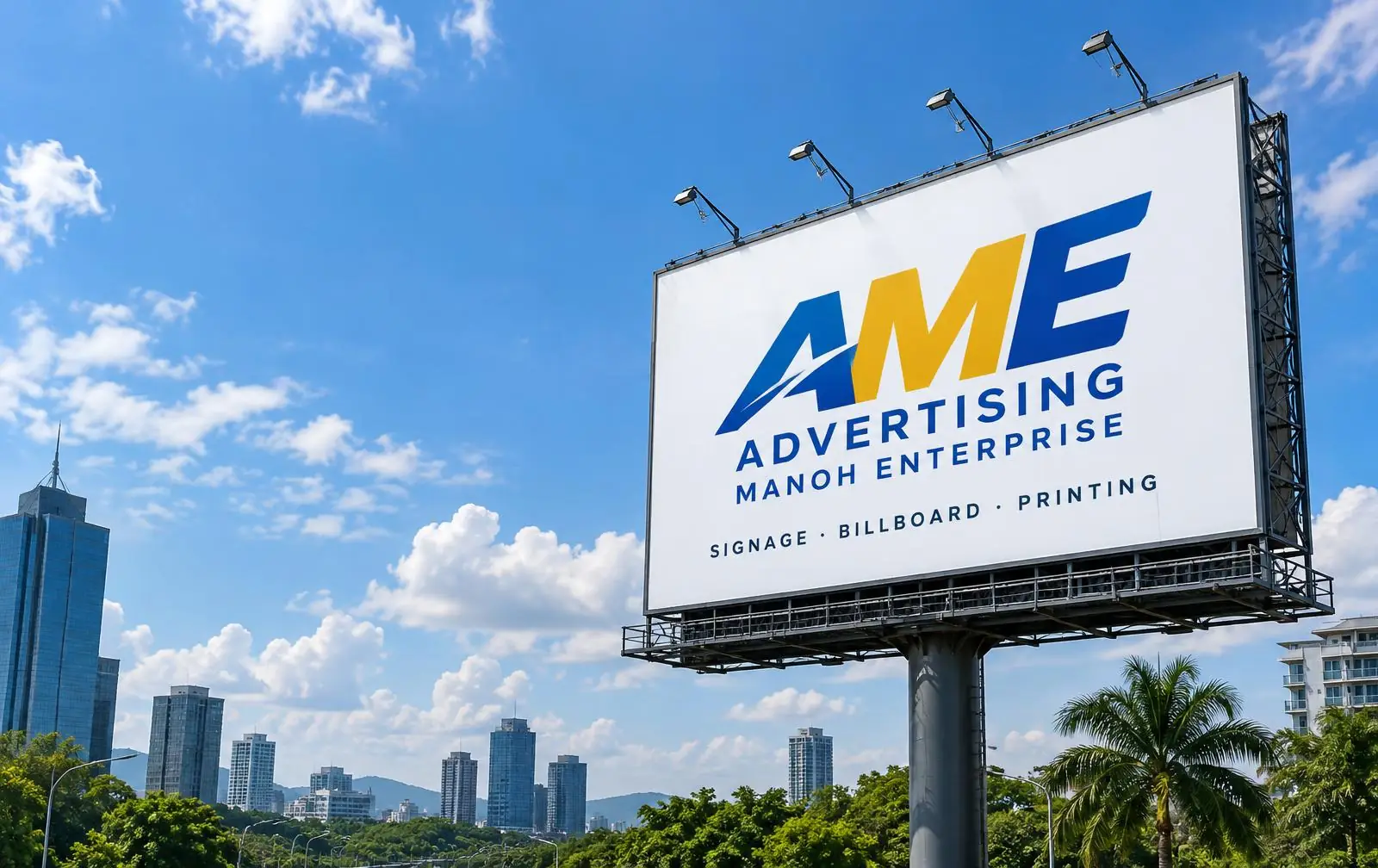 Ilustrasi billboard Advertising Manoh Enterprise